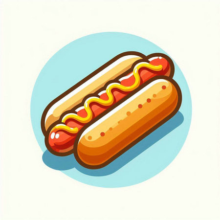 Hot dog icon. Cartoon illustration of hot dog vector icon for web designのイラスト素材