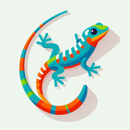 Colorful lizard on a white background. Vector illustration. Eps 10のイラスト素材