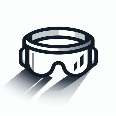 Ski goggles icon. Isolated on white background. Vector illustration.のイラスト素材