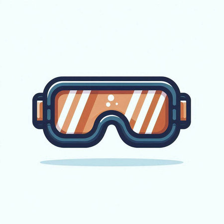Ski goggles isolated on white background. Vector illustration in cartoon style.のイラスト素材