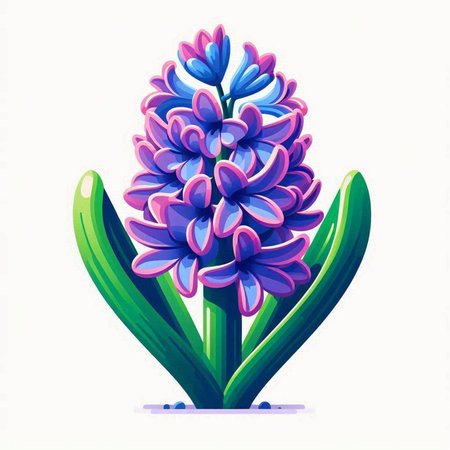 Beautiful hyacinth flowers. Vector illustration in cartoon style.のイラスト素材