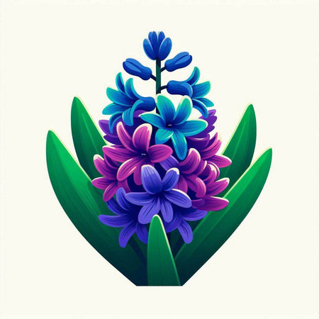 Illustration of hyacinth flowers. Colorful vector illustration.のイラスト素材