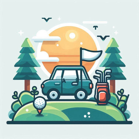 Vector illustration in flat linear style on the theme of travel, vacation and tourism.のイラスト素材