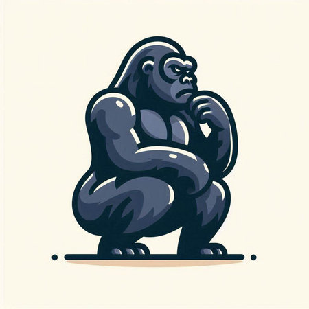 Gorilla vector illustration. Gorilla on white background. Gorilla icon.のイラスト素材