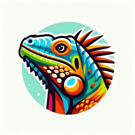 Iguana head. Colorful vector illustration for your design.のイラスト素材