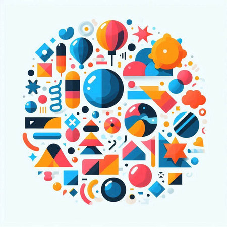 Flat design modern vector illustration concept of social media, internet, network, communication, communication. Round composition with icons and symbols.のイラスト素材