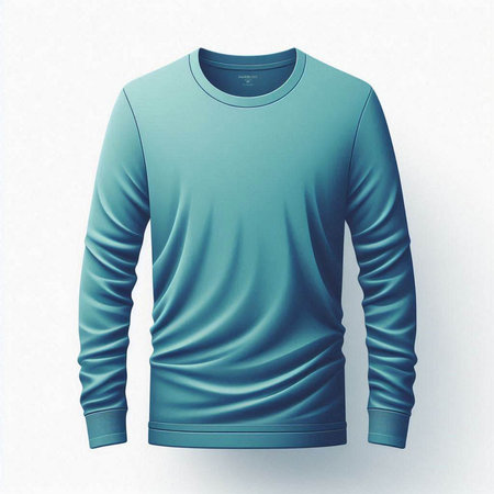 Blue sweatshirt isolated on a white background. 3D Renderingのイラスト素材