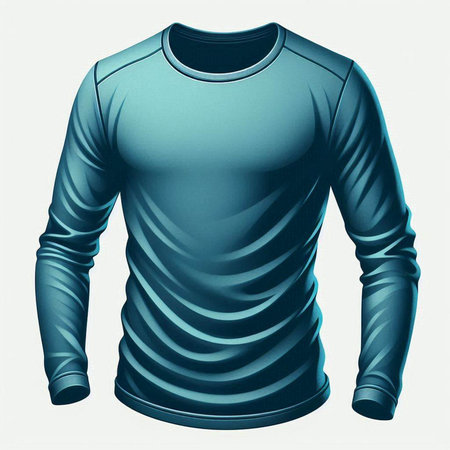 Blank blue sport shirt mockup, front view, 3D renderingのイラスト素材
