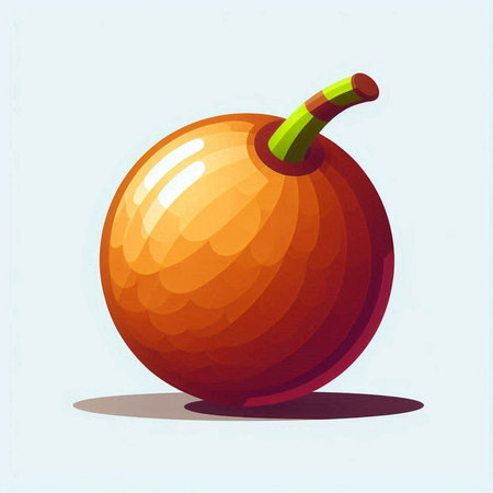 Illustration of a ripe orange apple isolated on a white background.のイラスト素材