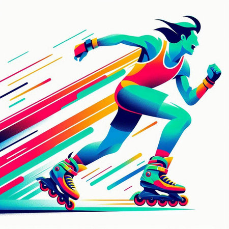 Roller skater. Colorful vector illustration for your design.のイラスト素材