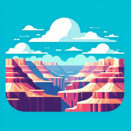 Landscape of the rocky mountains. Vector illustration in retro style.のイラスト素材