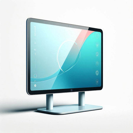 Illustration of a modern computer monitor isolated on a white background.のイラスト素材