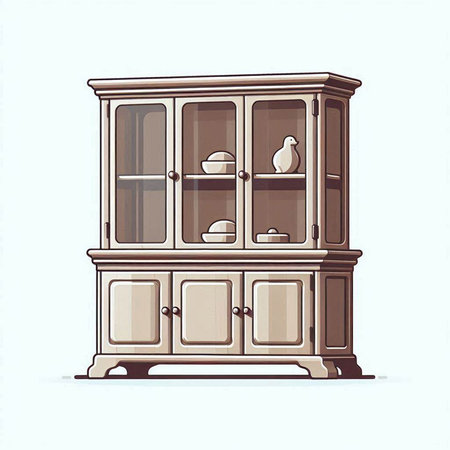 Cabinet on a white background. Vector illustration in retro style.のイラスト素材
