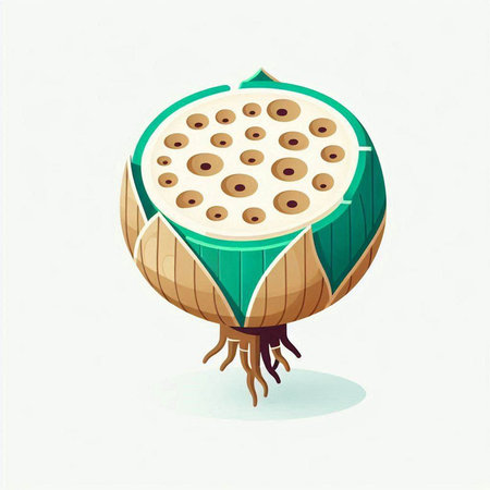 Illustration of a ripe onion on a white background, vector illustrationのイラスト素材