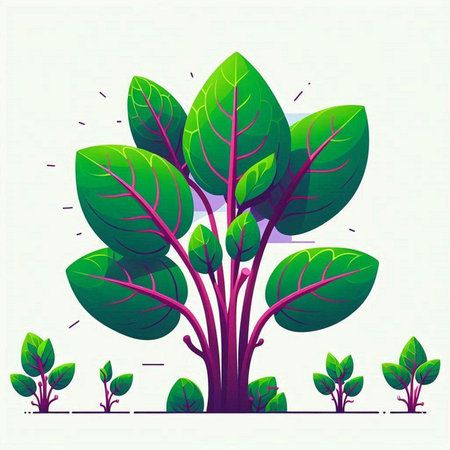 Illustration of a stylized green tree on a white background.のイラスト素材