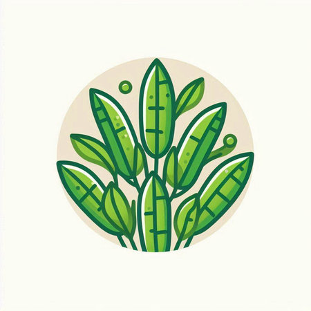 Green plant icon. Vector illustration in flat style. Isolated on white background.のイラスト素材