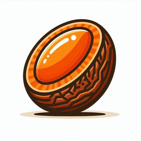 Illustration of a coconut on a white background. Vector illustration.のイラスト素材