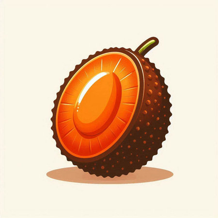 Illustration of a fruit on a white background with a shadow.のイラスト素材
