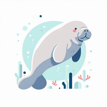Cute seal. Hand drawn vector illustration in scandinavian style.のイラスト素材