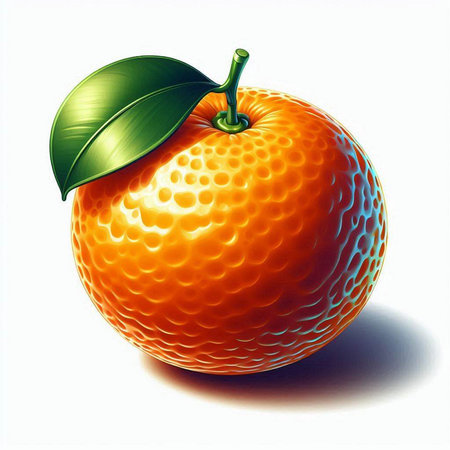 Orange isolated on white background. 3d rendering, 3d illustration.のイラスト素材