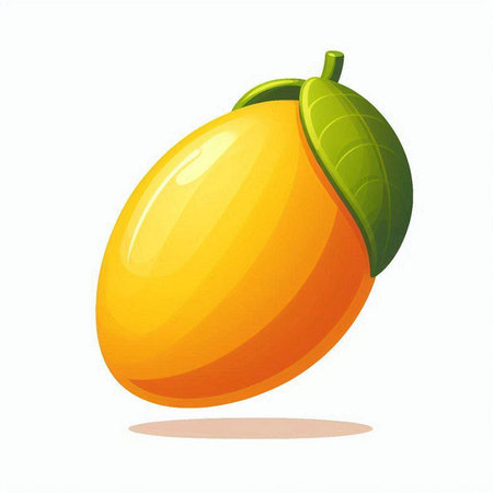 Mango fruit isolated on white background. Vector illustration. Eps 10.のイラスト素材