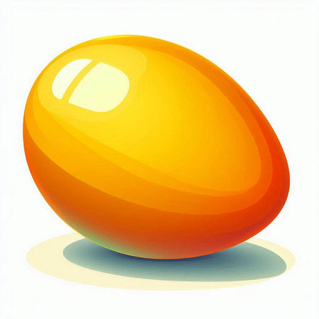 Illustration of an orange easter egg on a white background.のイラスト素材