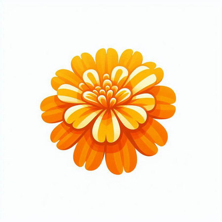 Orange chrysanthemum on white background. Vector illustration.のイラスト素材