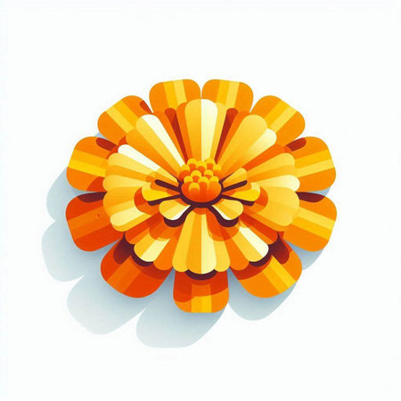 Zinnia flower icon on a white background. Vector illustration.のイラスト素材
