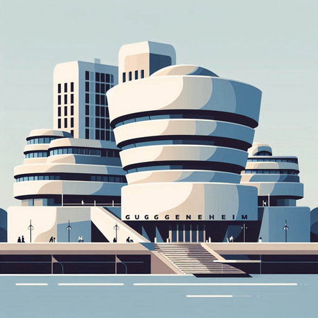 Modern city architecture. Vector illustration in retro style. Eps 10.のイラスト素材