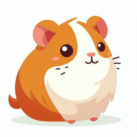 Cute hamster. Vector illustration isolated on a white background.のイラスト素材