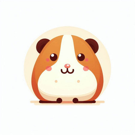 Cute guinea pig on white background. Vector illustration in cartoon style.のイラスト素材