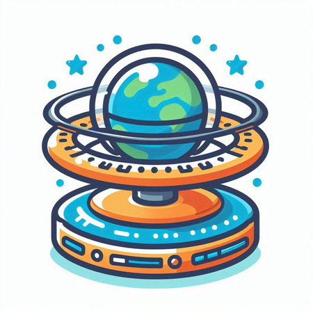 Space planet icon. Vector illustration in cartoon style isolated on white background.のイラスト素材