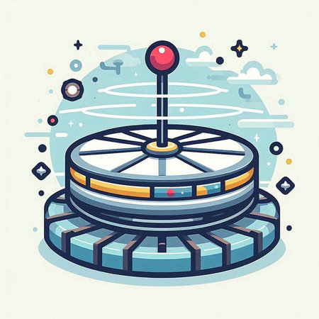 Futuristic game joystick. Vector illustration in flat cartoon style.のイラスト素材