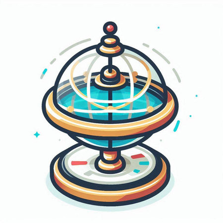 Vector illustration of globe on white background. Line art style design.のイラスト素材