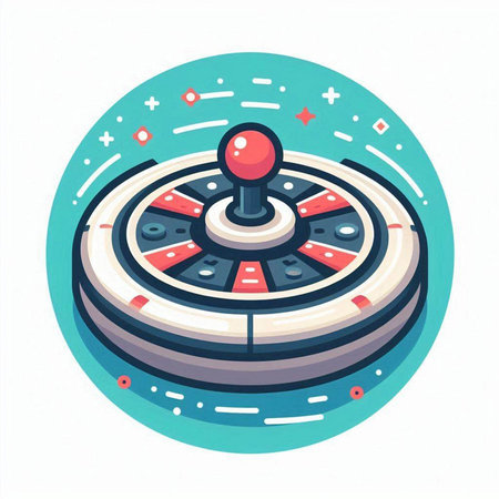 Casino roulette wheel. Vector illustration in flat cartoon style.のイラスト素材
