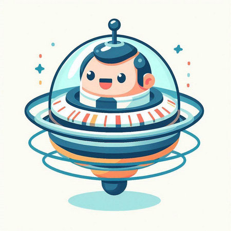 Astronaut in outer space. Cartoon character. Vector illustration.のイラスト素材