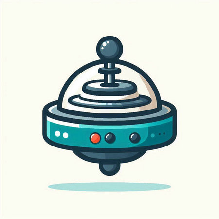 Retro video game joystick. Vector illustration in flat cartoon style.のイラスト素材