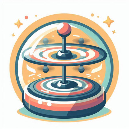 Retro arcade machine. Cartoon illustration of retro arcade machine vector icon for web designのイラスト素材