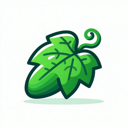 Green leaf icon on white background. Vector illustration. Eps 10.のイラスト素材