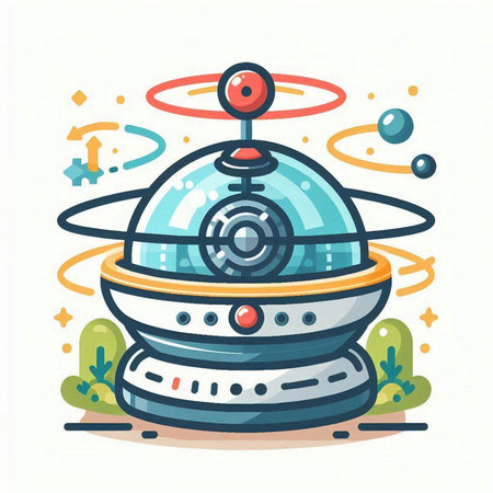 Astronaut in outer space. Vector illustration. Flat style.のイラスト素材
