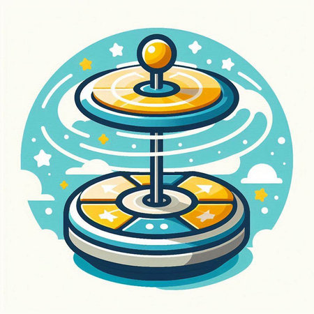 Cartoon vector illustration of a wheel of fortune. Game asset.のイラスト素材