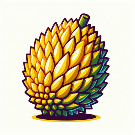 Illustration of a pine cone isolated on a white background - vectorのイラスト素材