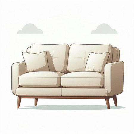 Illustration of a sofa on a white background. Vector illustration.のイラスト素材