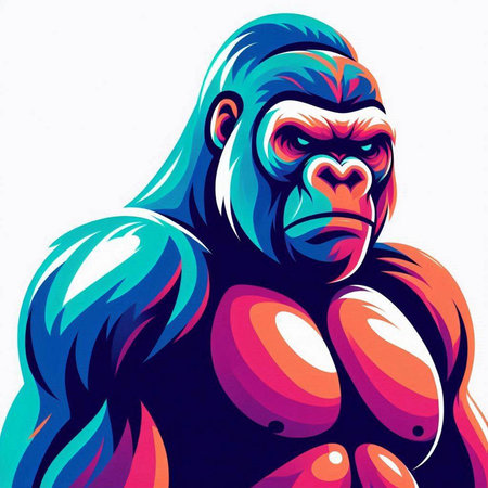 gorilla vector illustration on a white background for your design and othersのイラスト素材