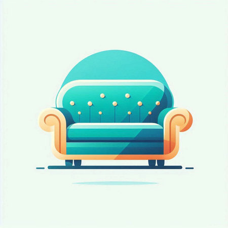 Comfortable armchair. Colorful vector illustration in flat style.のイラスト素材
