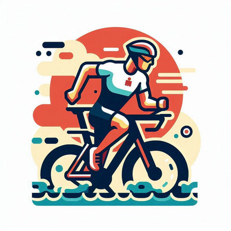 Cyclist, sport and active life concept, vector illustration.のイラスト素材