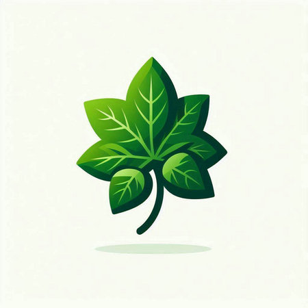 Green leaves on a white background. Vector illustration. Eps 10.のイラスト素材