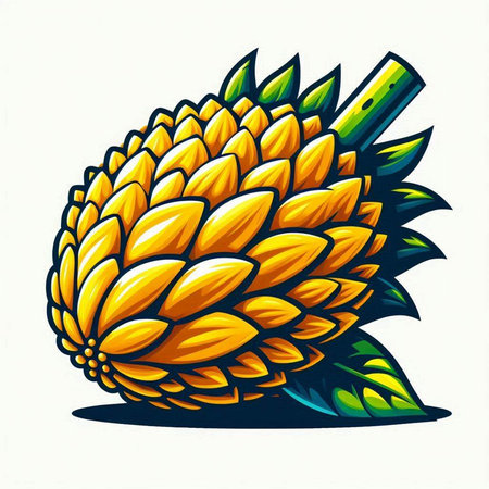 Illustration of a pine cone isolated on a white background, vector illustrationのイラスト素材