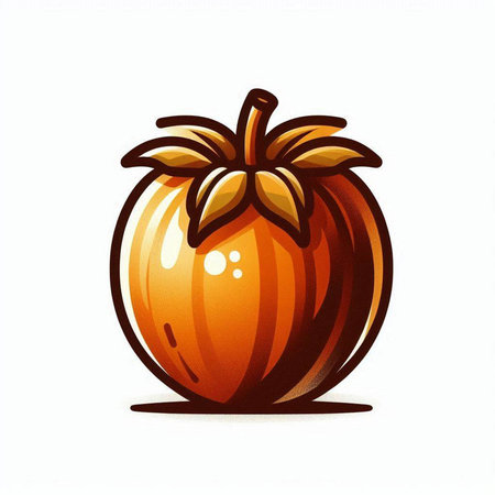 Illustration of a pumpkin on a white background. Vector illustration.のイラスト素材
