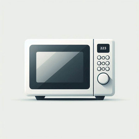 Microwave oven isolated on the white background. Vector illustration.のイラスト素材
